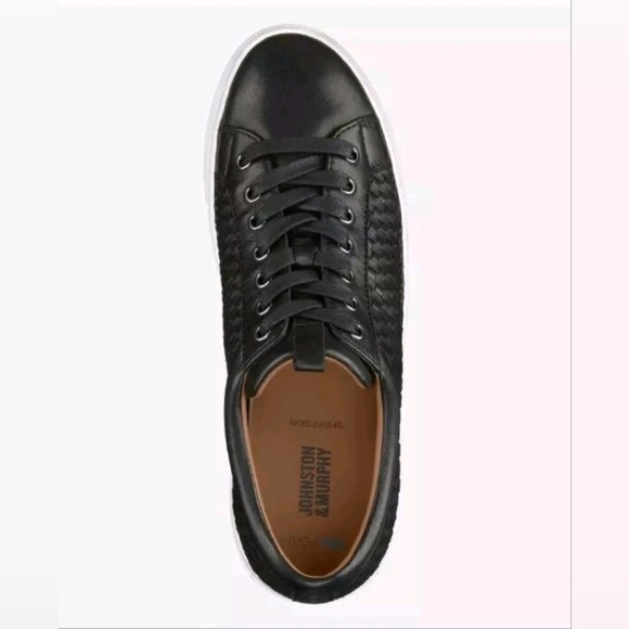 Johnston & Murphy Other - Johnston & Murphy Banks Woven Lace-to-Toe Black Sheepskin Size 10.5